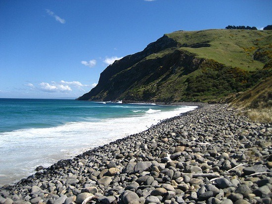 Boulder Beach in the Otago Peninsula, New Zealand