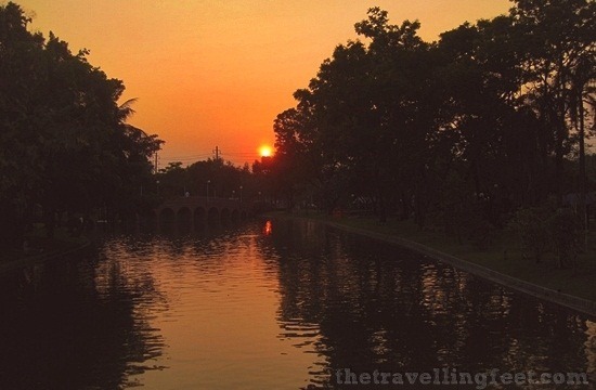 sunset at the Chatuchak Park in Bangkok sunset at the Chatuchak Park in Bangkok