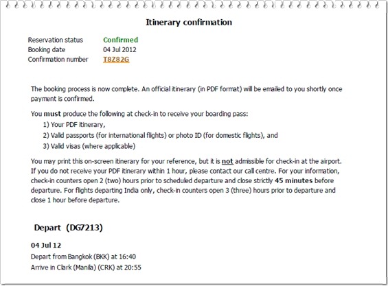 tigerairways confirmation itinerary tigerairways confirmation itinerary