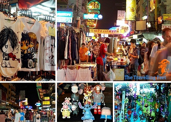 Bangkok night shopping at Khao San Road Bangkok night shopping at Khao San Road